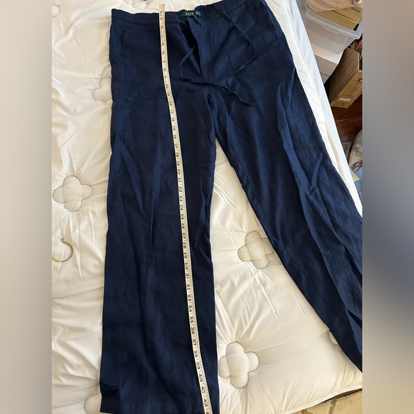 Ralph Lauren women’s navy 100% linen pants - Picture 14 of 15